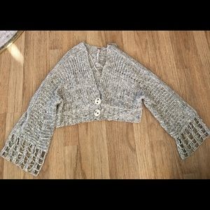 Free People Oatmeal Loose Knit Shrug